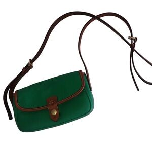 Dooney & Bourke Eva East/West Geranium Coated Cotton Cross Body Bag Green Brown